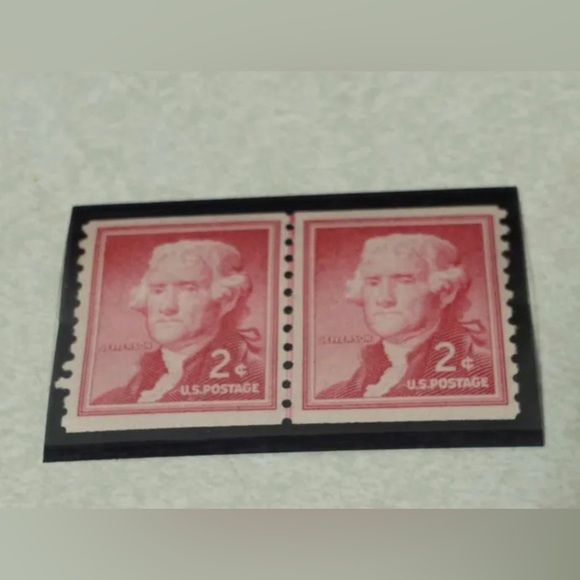 Vintage THOMAS JEFFERSON 2 CENT STAMP, Mint Condition, Lot of 2  unused - Picture 1 of 5